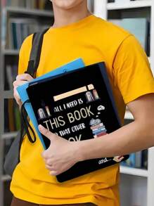 1 Piece Black Zippered Book Cover, Paperback Book Protective Sleeve, Waterproof Book Bag With Front Pocket, Washable Book Sleeve, Multi-Functional Book Storage Bag Suitable For School, Students, Teachers, Book Lovers,Back To School,School Supplies