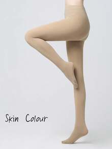 1 Pair Of Solid, Simple Women's Spring And Autumn High-Waist Sexy Tights, Light And Semi-Transparent Stockings, Slimming Tights, Super Elastic Sports Tights (Suitable For 15-20℃), Cozy