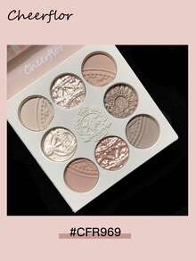 CHEERFLOR 彩妆盘，哑光闪光粉眼影盘，显色度高，持久亮泽闪光眼影，轻盈顺滑，带镜子，高光轮廓腮红粉一体式彩妆盘 - CFR969 - 查看 7