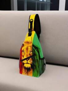 Reggae Rastafari Lion Pattern Men Large Capacity Chest Bag, Green Leaf Flag Print Crossbody Bag, Shoulder Bag, Sports Bag, Travel Bag, Suitable For Daily, Travel, Work, Campus, Vintage Philippine Flag Large Capacity Chest Bag - Multicolor - View 11