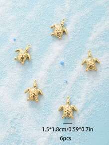 5 peças de aço inoxidável dourado vazado tartaruga praia oceano férias vento série animal acessórios de moda joias faça você mesmo pingente