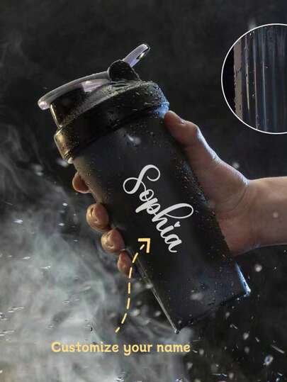 1 st personlig milkshake-mixerkopp med stor kapacitet, 600 ml/20 oz plastvattenflaska, lämplig för utomhusbruk, sport, fitness, bärbar shakerkopp för resor, minimalistisk, modern stil, bohemisk, kawaii, oslagbar, vattenmugg för kontoret, personligt namn lämplig för studenter, män, kvinnor, barnpresenter, bröllop, skolstart, jul, thanksgiving, fars dag, födelsedag, årsdag, alla hjärtans dag, perfekt present, kontorsinredning