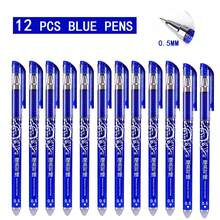 12pcs 0.5mm Blue Refillable Erasable Gel Pens, Magical Erasable Ink Pens, Full-Length Ink Reservoir, Office & Student Stationery, School Supplies,Back To School - Multicolor - View 8