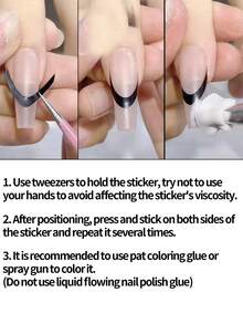 39/234 pezzi Adesivi per unghie con strisce dipinte a spruzzo francese, strumento di decorazione per unghie fai-da-te con modello autoadesivo, facile da usare e rimuovere, decorazione e guida per il fai-da-te sulle punte delle unghie