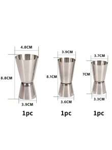 1 件加厚不锈钢双量酒器、量杯、酒吧用盎司杯、双头量杯、鸡尾酒杯，适合调酒派对的完美银色厨房工具，多种容量可选