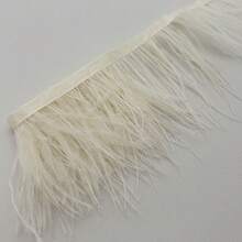 39.37 英寸（100 厘米）人造羽毛饰边，适用于 DIY 手工艺品、连衣裙、手提包、家居装饰抱枕、舞台服装、派对/婚礼/毕业典礼装饰、手工 DIY 项目 - 布艺丝带饰边