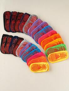 10 pares de calcetines antideslizantes con puntos para niños, calcetines cómodos y transpirables para uso diario - Multicolor - Ver 5