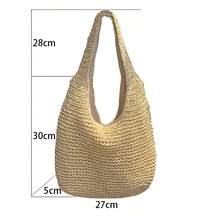 Holiday Style Straw Bag Shoulder Bag Summer Beach Bag - Apricot - View 7