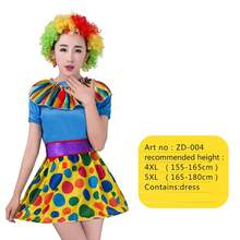 Adult Women's Clown COS Costume, Halloween Performance Outfit, Sexy Clown Stage Costume, Crazy Set, Elastic Polyester - Multicolor - View 16