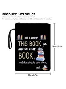1 Piece Black Zippered Book Cover, Paperback Book Protective Sleeve, Waterproof Book Bag With Front Pocket, Washable Book Sleeve, Multi-Functional Book Storage Bag Suitable For School, Students, Teachers, Book Lovers,Back To School,School Supplies
