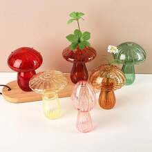 Florero de cristal de seta de Color gelatina transparente, botella de aromaterapia, florero pequeño para el hogar, maceta de flores hidropónicas, decoración de mesa Simple - Bambú transparente - Ver 1