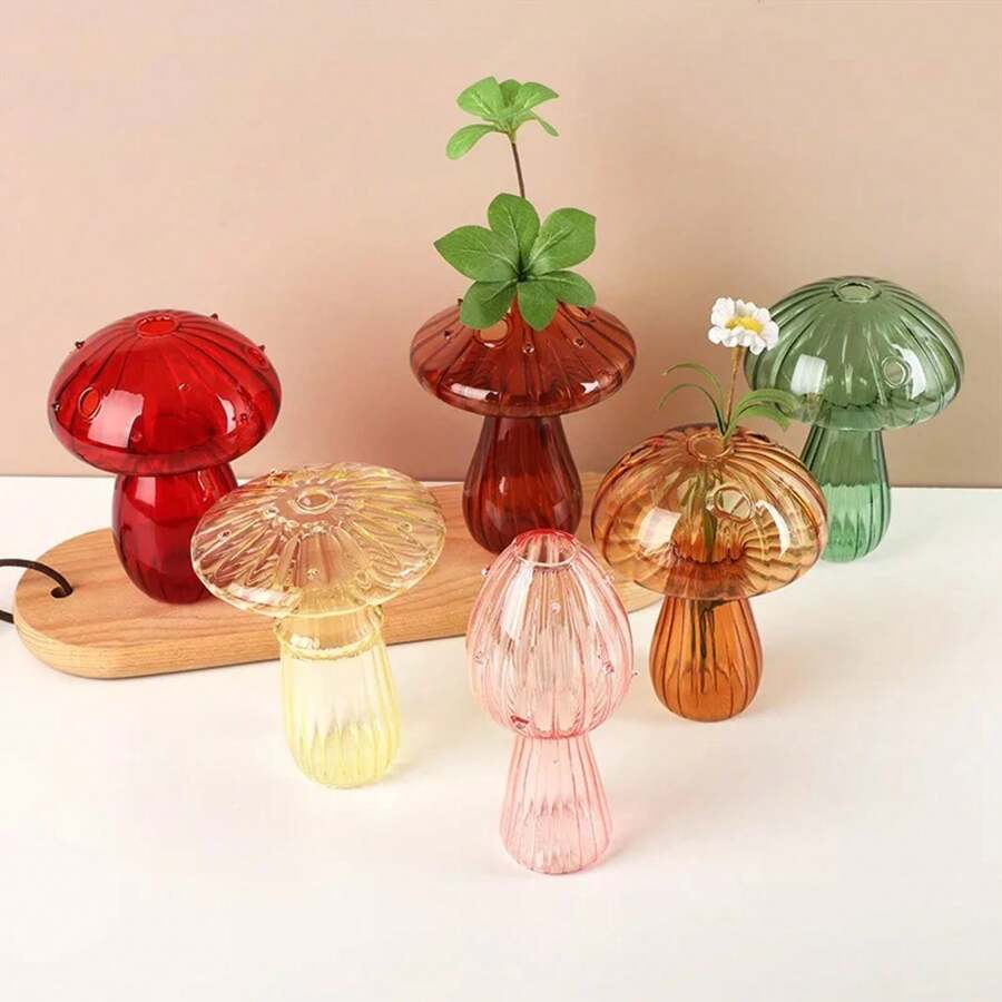 Florero de cristal de seta de Color gelatina transparente, botella de aromaterapia, florero pequeño para el hogar, maceta de flores hidropónicas, decoración de mesa Simple - Bambú transparente - Ver 1