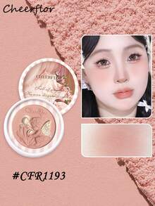 CHEERFLOR Embossed Solid Color Blush, Cheeks Powder Blush, Smooth Mate Face Blush, Light, Smooth, Facial Beauty Cosmetic Makeup - CFR1193 - 查看 2