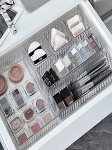 1 Stück kleine transparente Make-up Organizer Box, Make-up Schubladenaufbewahrung, Make-up Displayständer, Make-up Organizer, Kosmetik Werkzeug Aufbewahrungsbox, Schubladen Desktop Organizer, Schubladen Stil Make-up Aufbewahrungsbox (Zufällige Farbe & Stil)