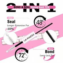 Lash Cluster Bond And Seal Waterproof Glue For Eyelash Clusters 10ml 2in1 Home Use Strong Hold 72H - 2-IN-1LashClusterGlue - View 2