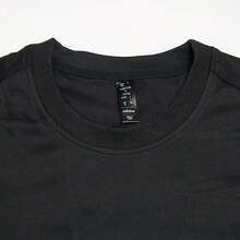 Adidas 男士圆领时尚大标志休闲T恤，JF0789 - 黑色 - 查看 2