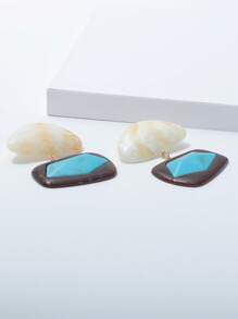 1 Pair Asymmetric Exaggerated Retro Fashion Resin Earrings