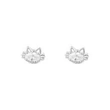 1 pereche de cercei stud din argint sterlin S925 cu zirconiu, piatră lunară, pene, stea, iris, cercei eleganți și versatili în stil casual, cadou de Ziua Îndrăgostiților cu cutie cadou delicată