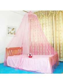 1pc Soft Foldable Baby Crib Netting, Children Mosquito Net, Baby Room Decor Net, High Density Round Hanging Mosquito Net, Summer Anti-Mosquito Mesh Net, Home Use Free Installation Floor Standing Mosquito Net (Random Style)