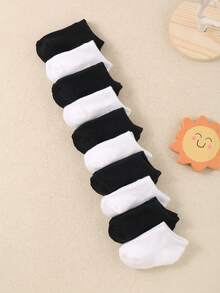 10 par ciepłych, krótkich skarpetek dla niemowląt na jesień i zimę, grube skarpetki frotte dla noworodków, urocze, jednokolorowe skarpetki dla maluchów. Proste i swobodne, termiczne skarpetki dla niemowląt, skarpetki zimowe.