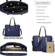 SYKT Monederos y bolsos para las bolsas de asas de hombro de la bolsa para mujer Carteras - 7-04 Azul Oscuro - Ver 2