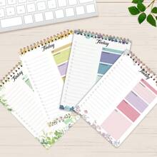 1pc/4 Styles, B6 Daily Delegate Notepad-To-Do Notebook, Double Sided 60 Pages 100gsm Thick Paper 7.1x5.1in Coil Notepad, Daily Planner, Work Planner, Back-To-School Season, School Supplies, Notebooks School Supplies, Back To School