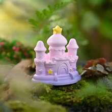 1 pieza, material de resina, ornamento de estatua de castillo de luna y estrella de fantasía de dibujos animados, para decoración de escritorio de hogar/jardín al aire libre/maceta de flores/paisaje de musgo micro/acuario/jaula de mascotas pequeñas, accesorios hechos a mano DIY, ornamentos para mesa de arena psicológica, regalos creativos