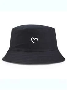 1 pièce Chapeau seau en forme de cœur unisexe, casquette de protection solaire décontractée pour l'extérieur