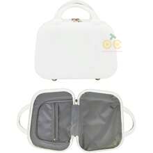 Maleta portátil, maleta pequeña, neceser multifuncional, neceser multiusos para cosméticos y cuidado de la piel, neceser de gran capacidad, equipaje portátil, caja de almacenamiento, organizador de artículos, maleta de viaje, mini maleta, neceser, bolso de mano, caja de almacenamiento, equipaje, neceser de viaje, resistente y duradero, tamaño pequeño, gran capacidad, con asa, buena calidad, adecuado para salir, viajar, acampar, viajes de negocios (blanco, gris, rosa, beige, verde, amarillo, morado, negro) - Blanco - Ver 1