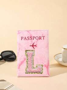 1 chiếc Vỏ hộ chiếu du lịch chữ A-Z, Vỏ hộ chiếu họa tiết PU có thiết kế bản đồ, Vỏ hộ chiếu màu hồng, Vỏ hộ chiếu cho chuyến công tác - Hồng - Xem 20