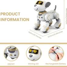 Remote Control Ai Robot Dog Toy-Interactive Touch & Follow 17 Functions Robot Dog Pet, Programmable Smart Walking Intelligent Dancing Puppy ,Voice & 2.4GHz RC Robot Pet With Interactive Touch Sensors, Over 20+ Responses, Program Mode, Robotic Puppy Toy