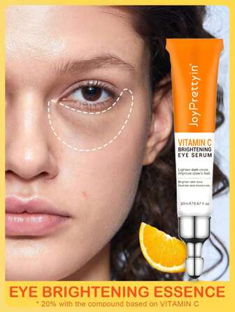 1 pièce Essence pour les yeux éclaircissante à la vitamine C 20g, essence de ligne pour les yeux éclaircissante et hydratante, essence pour les yeux éclaircissante à la vitamine C, crème pour les yeux, essence anti-âge, contient de la vitamine C, peut estomper les cernes et la bouffissure des yeux