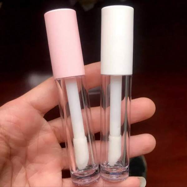 1 pieza Tubo de brillo de labios transparente de tamaño de viaje portátil