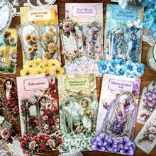 1 Pack 15 Pcs Vintage Style Flowers And Elves Theme Long Strip Stickers Personalized Journaling DIY Collage Card Material Handmade Hand Account Art Notebooks Office & School Supplies School Supplies, Back To School