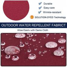 Local Delivery- Outdoor Cushion Slipcovers Waterproof 4 Pack Patio Chair Seat Cushion Covers With Zipper And Tie, 22 X 20 X 4 Inch, Replacement Cover Only - Burgundy - View 2