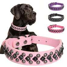 Adjustable Leather Spiked Pet Collar, Punk Style, Anti-Bite Necklace For Medium And Large Pets - Multicolor - View 10