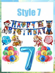 Paw Patrol Hund Patrouille Themenset mit Flaggen Luftballons für Paw Patrol Geburtstags Party Dekoration Raum Dekoration Schlafzimmer Dekoration Heim Dekoration Wand Dekoration Schul Dekoration Überraschung für Schlafsaal Dekoration Schulanfang