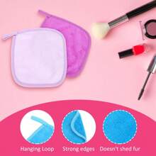 1pc Plus Size & Thick Flannel Makeup Remover Face Towel, Super Soft Cleansing Design, Random Color