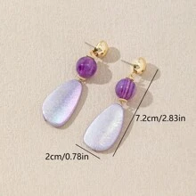 1 Pair Handmade Bohemian Style Resin Water Drop Dangle Earrings For Women, Unique Design & Colors, Irregular