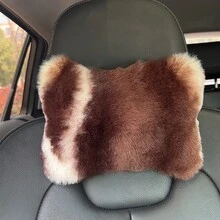 2pcs Cute Plush Car Headrest Neck Pillow, All-Season Universal Car Interior Accessory - 2pcs - View 14
