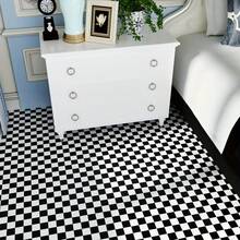 1 卷自粘木纹瓷砖贴纸，房间装饰墙壁乙烯基壁纸，适用于卧室、厨房、旧木门、家庭装饰客厅翻新、颜色变化、隐藏瑕疵壁纸卷 - 黑白 - 查看 5