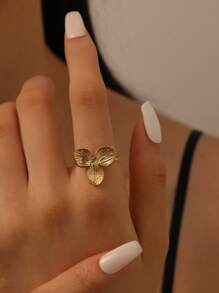 COINBUFF 1 pieza Anillo abierto con forma de sol, chapado en oro de 18K en acero inoxidable, de moda y delicado, sin decoloración, adecuado para citas, regalo y uso diario