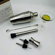 Set de 5/6/9 piezas de herramientas de bartender de acero inoxidable, que incluye coctelera de 550ML/750ML, vaso mezclador, medidor, pisador, set de bar para bartender, fiestas, herramientas de bar
