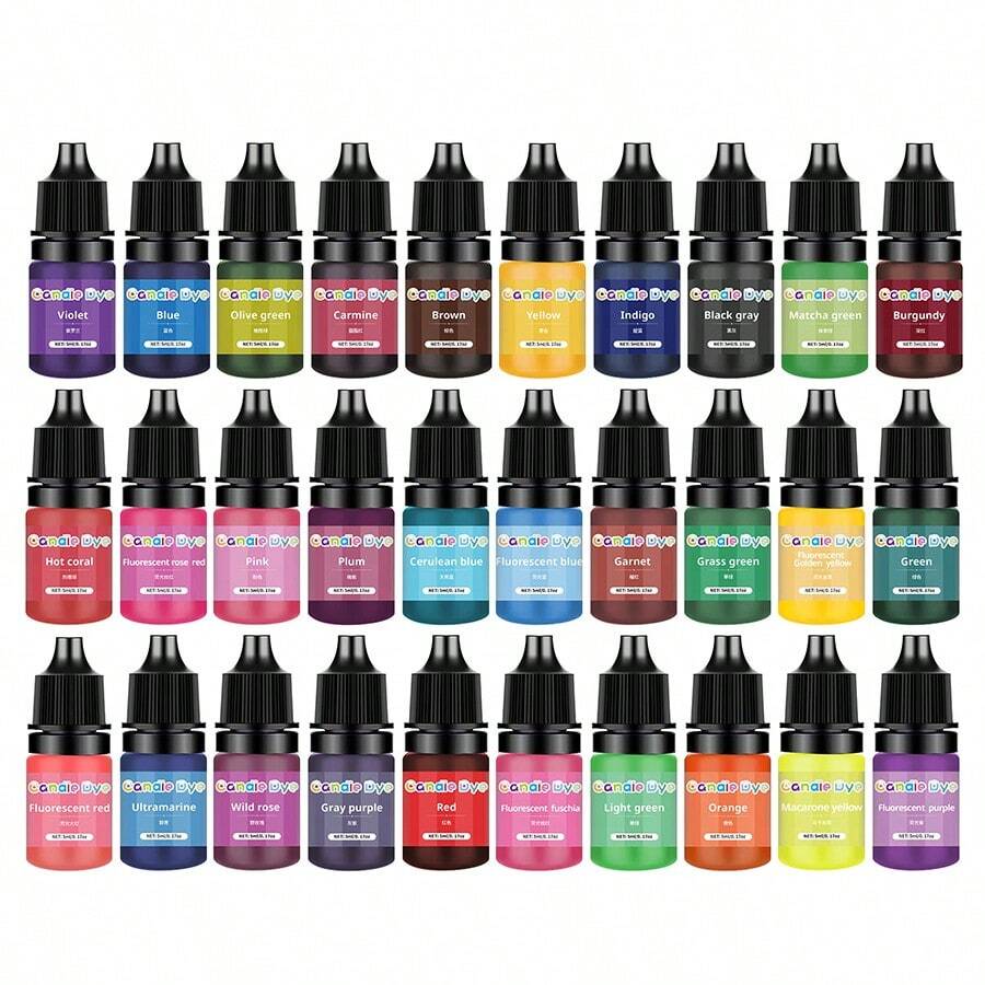 10/30 Warna 5ml Pewarna Cair Lilin Aromaterapi Konsentrat Tinggi Set Pewarna Lilin Buatan Tangan DIY - Pigmen lilin 5ml - View 1