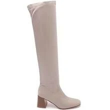 Women's Fashion Versatile Minimalist Over-The-Knee High Heel Boots - Beige - View 4