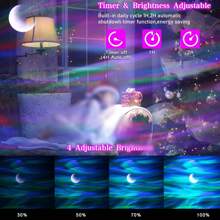 Proiettore Bluetooth Aurora, funzione timer personalizzata, luce notturna atmosferica a LED con galassia e stelle per decorazione camera da letto, regalo
