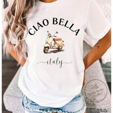 Italy Shirt Ciao Bella Italia Italian Scooter T-Shirt Uni220G Pure Cotton T-Shirt - Casual Style, Perfect For Fall And Winter, A Thoughtful Day Gift For Family And  Tops For Wo Vintage Clothes Wo Clothes Wo Vintage Wo Tops Mujer Cute Tops Wo Cotton Wo Clog Halloween Camisas Summer Clothes Wo Casual Punk Western Tops Wo Fourth Of July Outfit Kpop Cowboy Outfits For Wo Ry Ropa 100% Cotton Y2k Ing Cute Gothic Wo Clothes Black And White Top Vintage Tops Cloth For Wo White Goth Inawly Retro Clothes For Wo Korean Fashion Wo Camisas Para Mujer - White - View 1