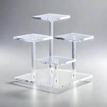 Square Acrylic 4-Tier Ladder Display Stand, Clear Display Rack For Watches Anime Figure Perfume Cosmetics Storage Racks - Transparent - View 6