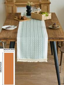 1 tấm khăn trải bàn hình thoi jacquard màu xanh lá cây, trang trí bàn ăn nhà bếp theo phong cách trang trại Mỹ, hình chữ nhật có tua rua ở đầu, thích hợp cho các ngày lễ, tụ họp, sinh nhật, đám cưới và trang trí nhà cửa (nhiều kích cỡ để lựa chọn) - màu xanh lá - Xem 19