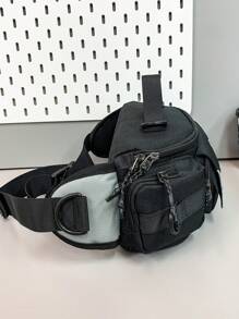 1 Pc Nylon Waterproof Multi-Pocket Multi-Function Waist Bag Chest Bag Cycling Bag Suitable For Sports Cycling